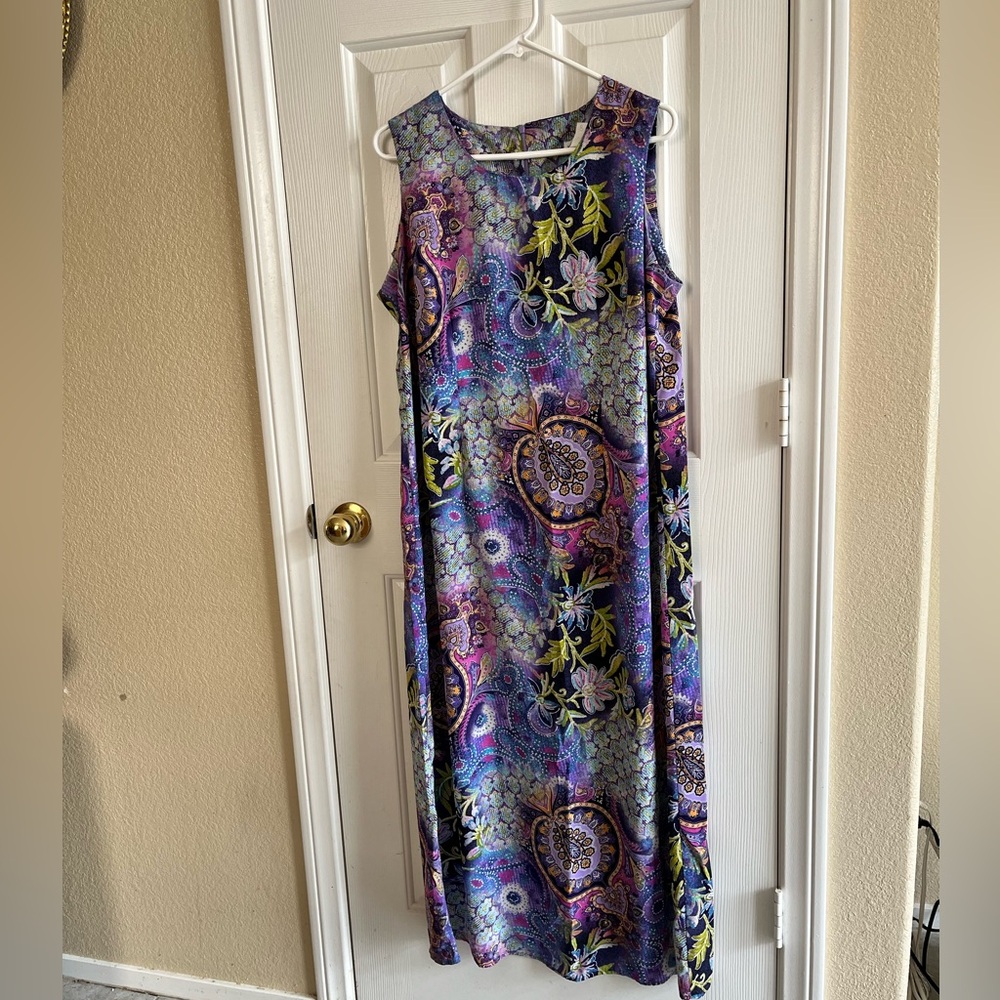 Jessica London Paisley Sleeveless Long Dress